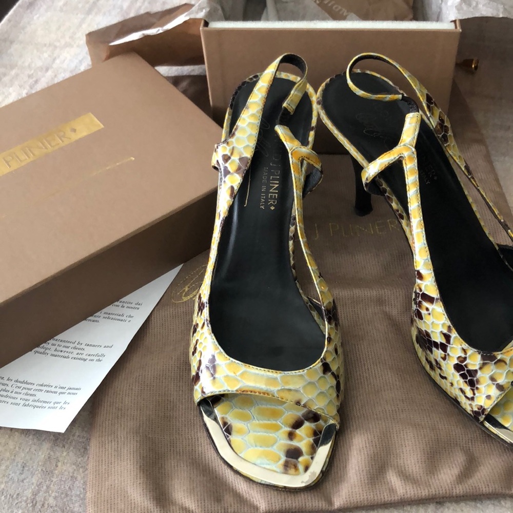 Donald J Pliner python sandals RARE VTG - Picture 3 of 7